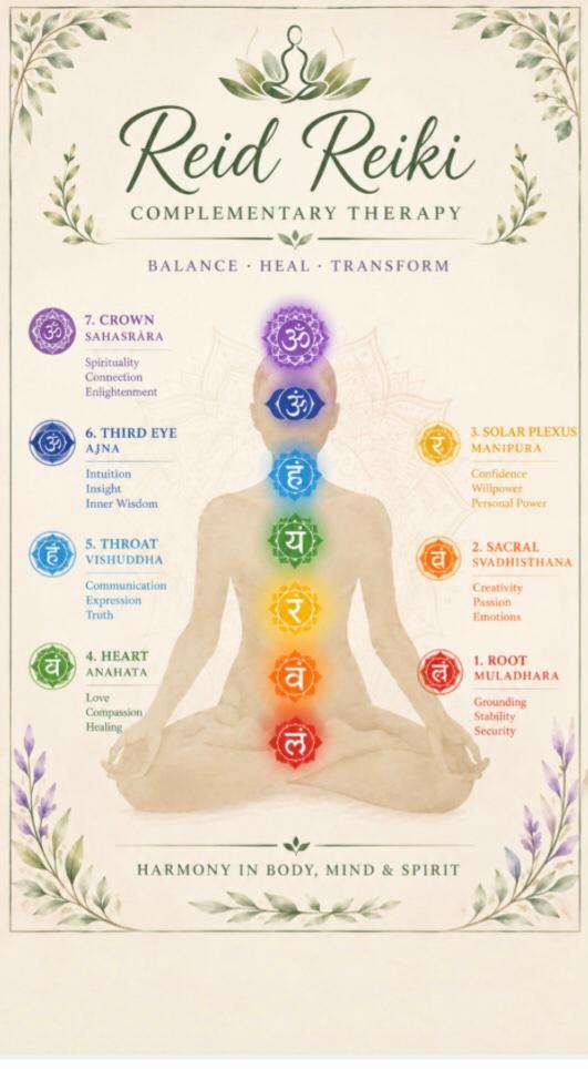 Chart of the seven chakras